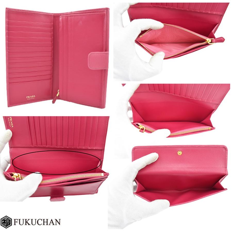 PRADA（プラダ） VITELLO MOVE メタルロゴ Wホック 長財布 PEONIA