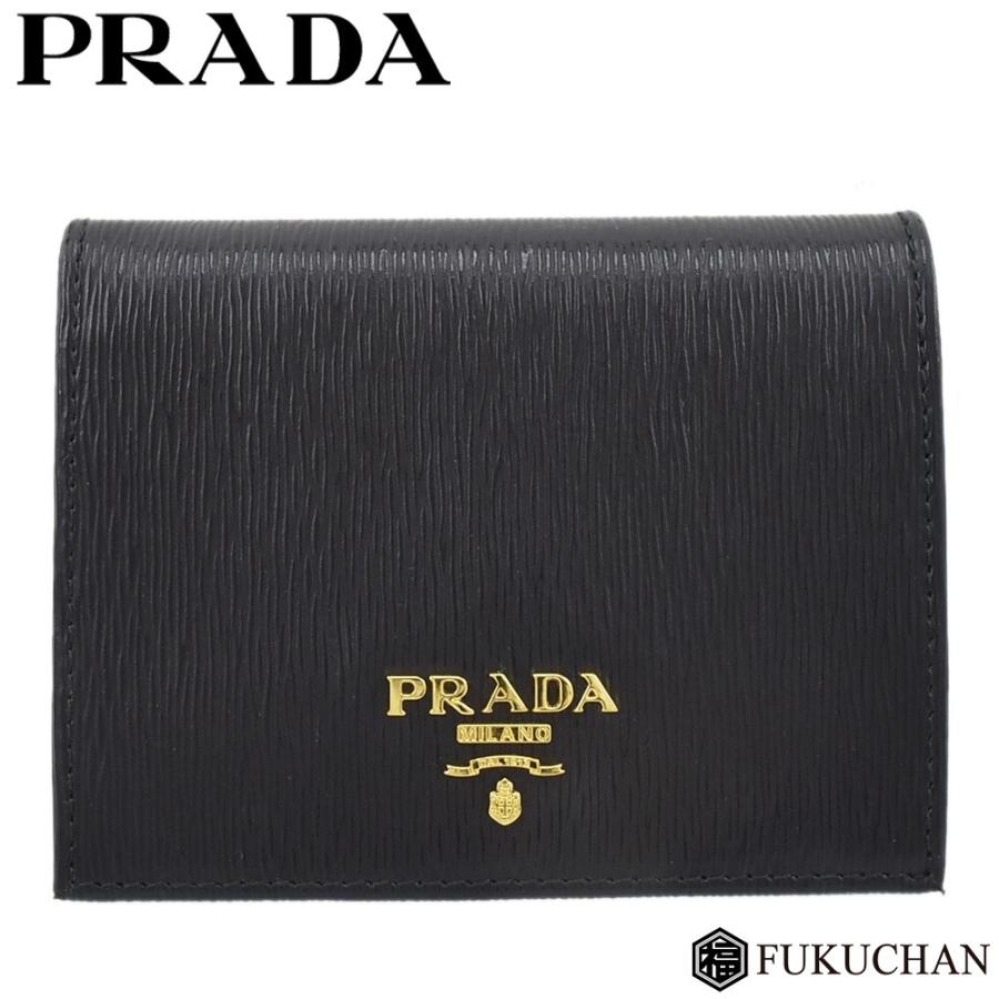 PRADA プラダ VITELLO MOVE ヴィッテロムーブ 二つ折り財布 コンパクトウォレット NERO (ネロ)×ゴールド金具 1MV204  中古 : pr01gt-489913 : ブランドショップ FUKUCHAN - 通販 - Yahoo!ショッピング