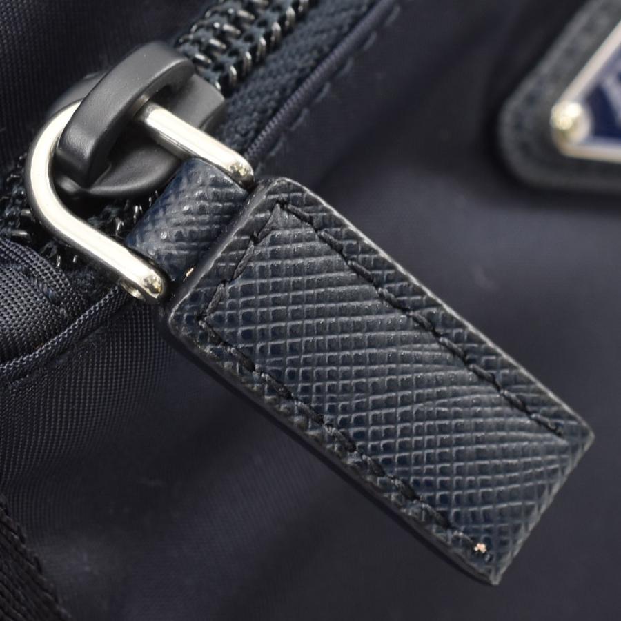 プラダ PRADA ロゴプレート TESSUTO+SAFFIANO ショルダーバッグ