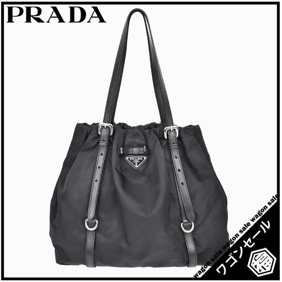 PRADA/プラダ TESSUTO/テスート×レザー リボン ショルダーバッグ 