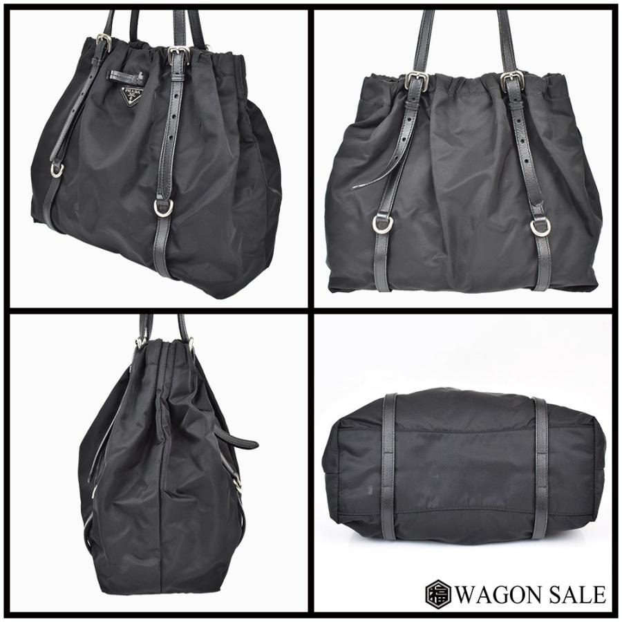 PRADA/プラダ TESSUTO/テスート×レザー リボン ショルダーバッグ 