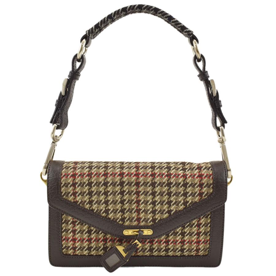 PRADA（プラダ） ショルダーバッグ 千鳥格子 肩掛け ウール×レザー