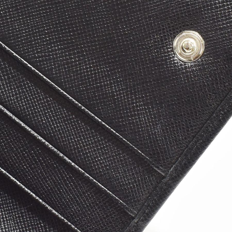 PRADA（プラダ） 二つ折り長財布 三角ロゴ サフィアーノ ブラック