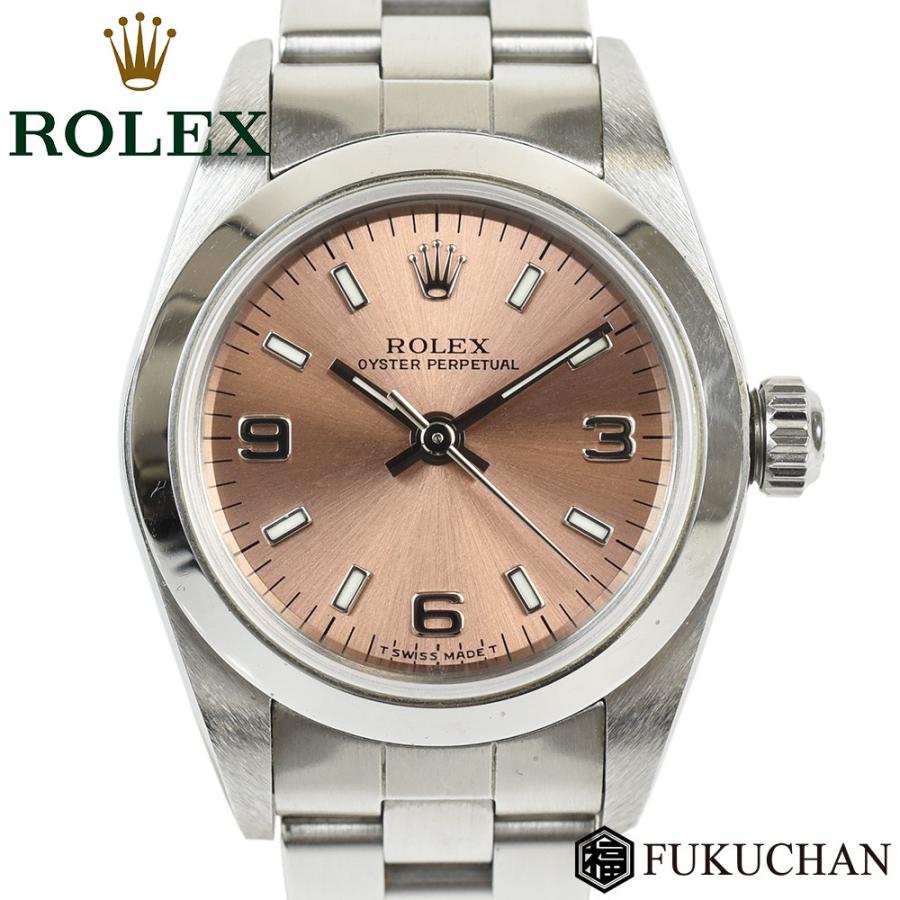 ROLEX/ロレックス オイスターパーペチュアル ピンク文字盤 76080 A番  