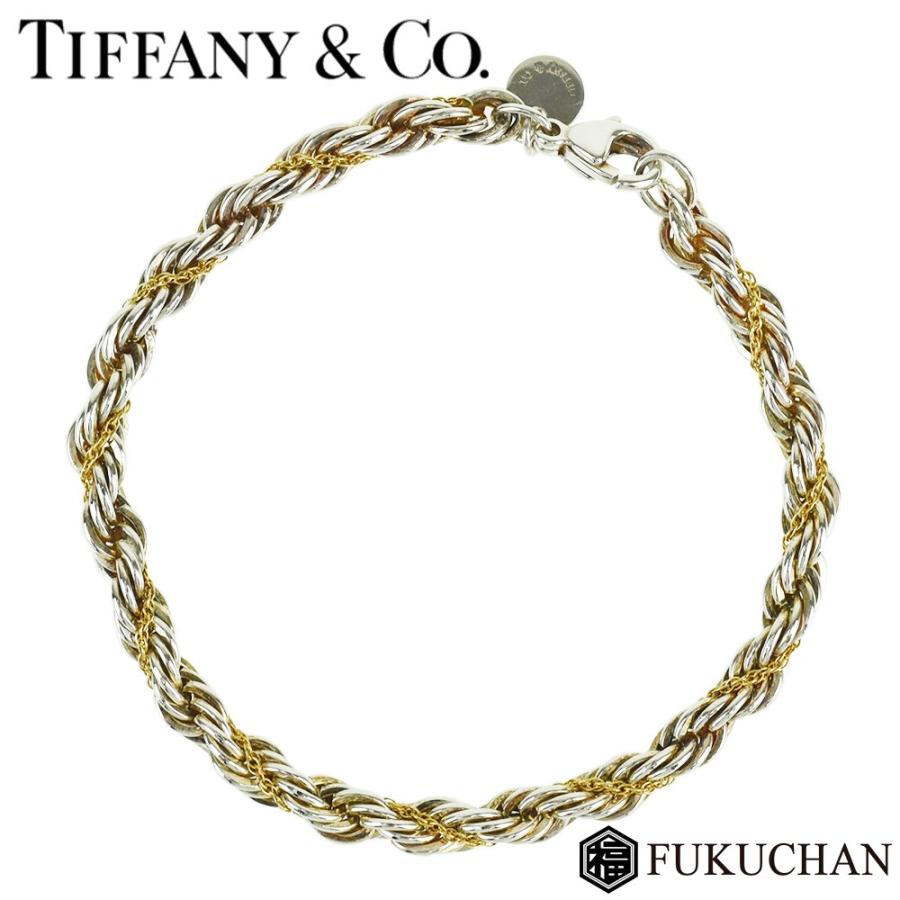 TIFFANY＆Co./ティファニー　ツイスト チェーン　コンビ ブレスレット　シルバー×イエローゴールド　AG925×750(K18YG）　中古 :  ti01gt-382271 : ブランドショップ FUKUCHAN - 通販 - Yahoo!ショッピング