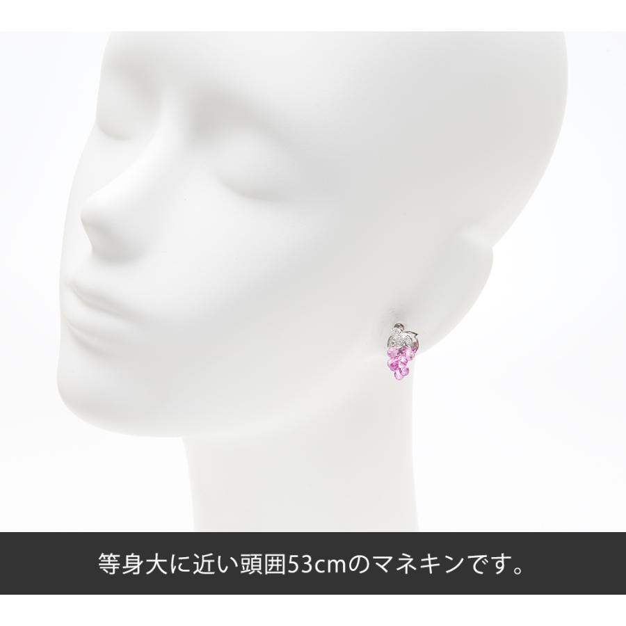 葡萄モチーフ ピンクサファイア計4.68/4.67ct ダイヤモンド 計0.15/0.15ct 18金ホワイトゴールド イヤリング【中古】｜fukuoka-gem-market｜05