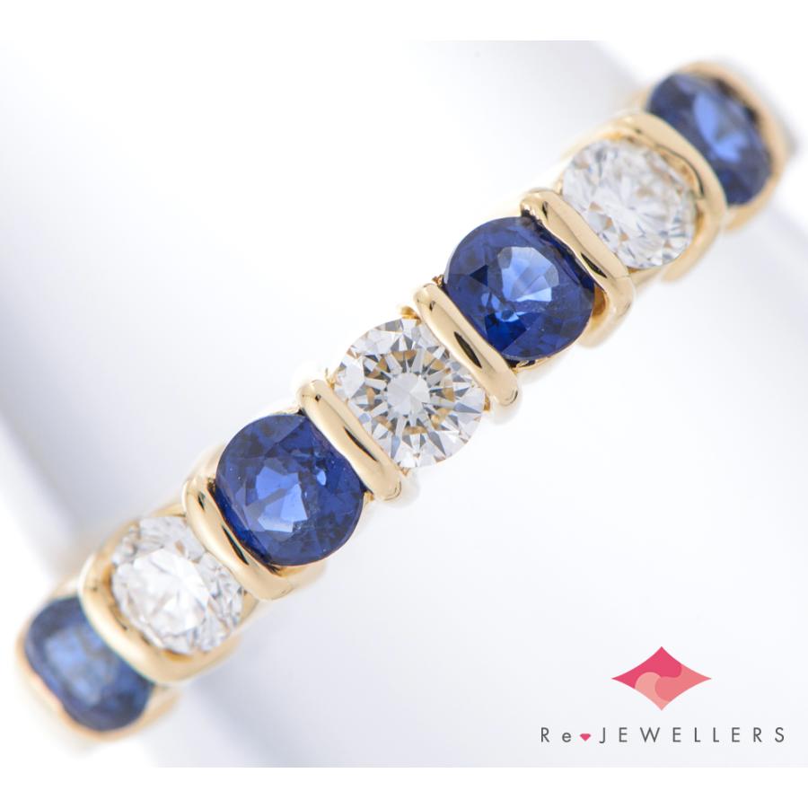 SUWA ブルーサファイア計0.55ct ダイヤモンド 計0.23ct 18金イエロー 