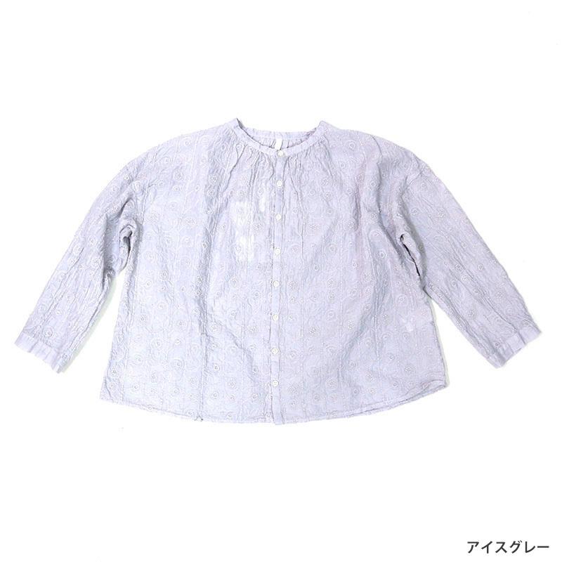 Grin グリン フラワー刺繍スタンドシャツ　｜fukuraku-store｜09