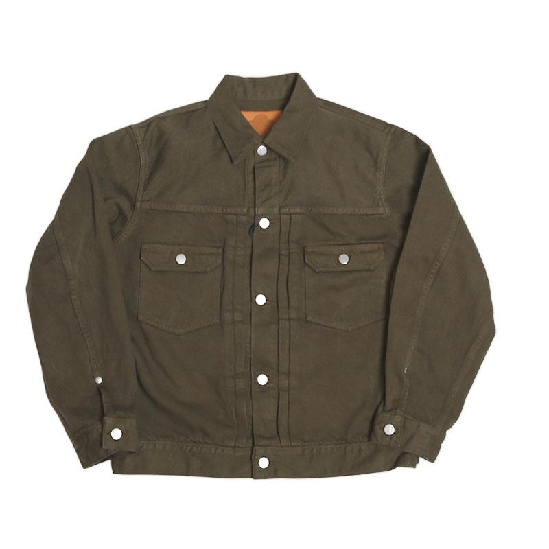 希少■MOMOTARO JEANS　桃太郎ジーンズ コットンジャケット カーキー 桃太郎ジーンズ（MOMOTARO JEANS） #002 DENIM JACKET - MOSS : 服道楽