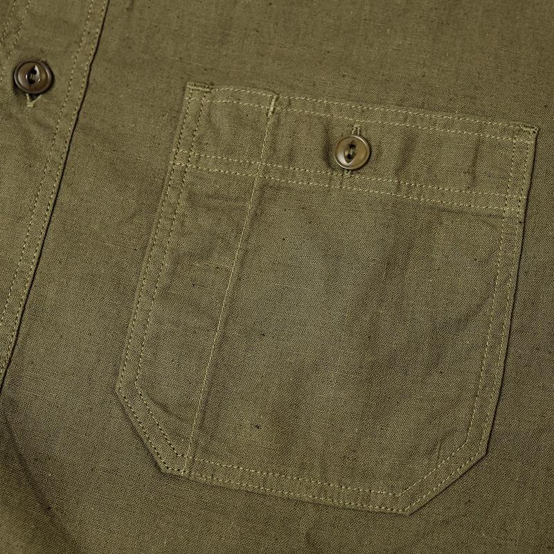 桃太郎ジーンズ（MOMOTARO JEANS） LINEN L/S SHIRT【ボタニカルダイ