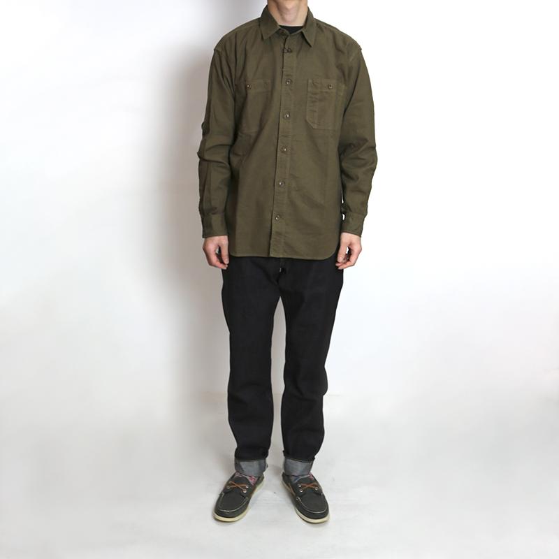 桃太郎ジーンズ（MOMOTARO JEANS） LINEN L/S SHIRT【ボタニカルダイ