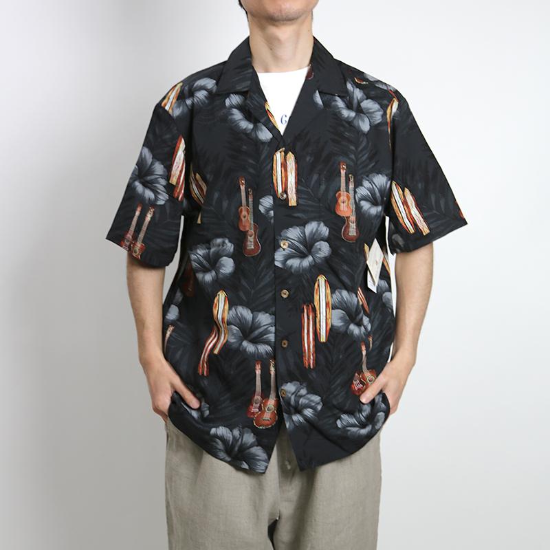 Robert J. Clancey/ロバートジェイクレンシー レーヨン ハワイアンシャツ サーフ＆ギター柄　MADE IN HAWAII｜fukuraku-store｜07