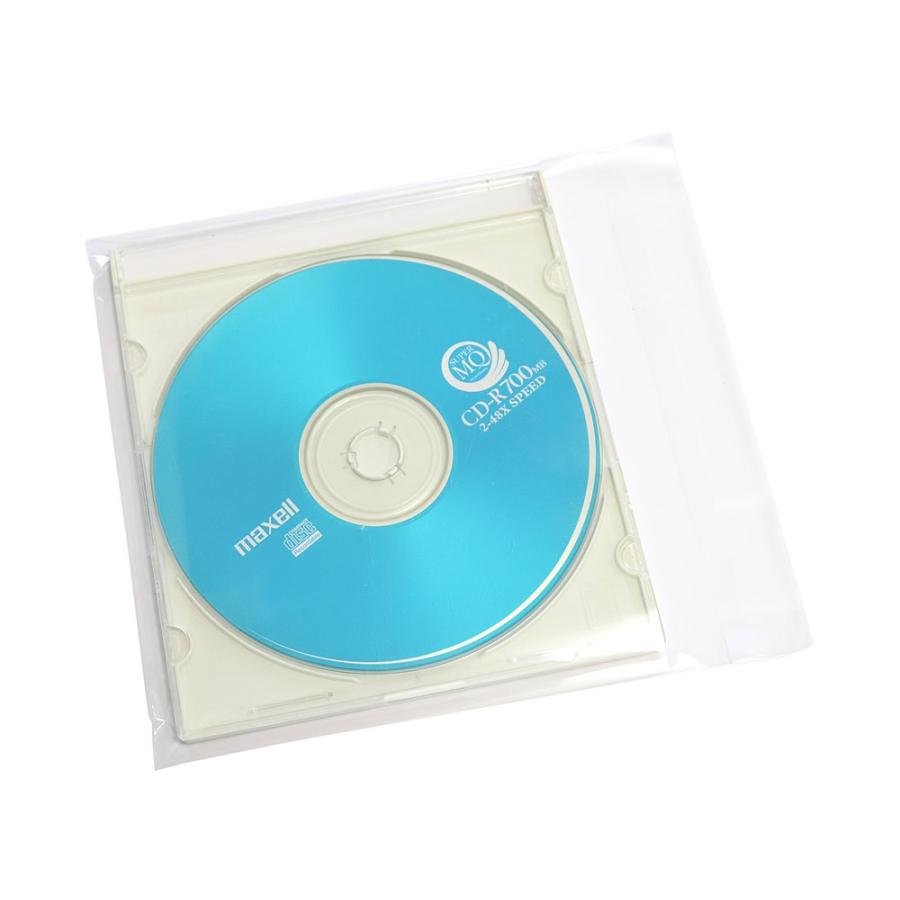 OPP袋 CD用 テープ付 100枚 155x130mm T-CD（縦型） [M便 1/5]｜fukuro-oukoku｜03