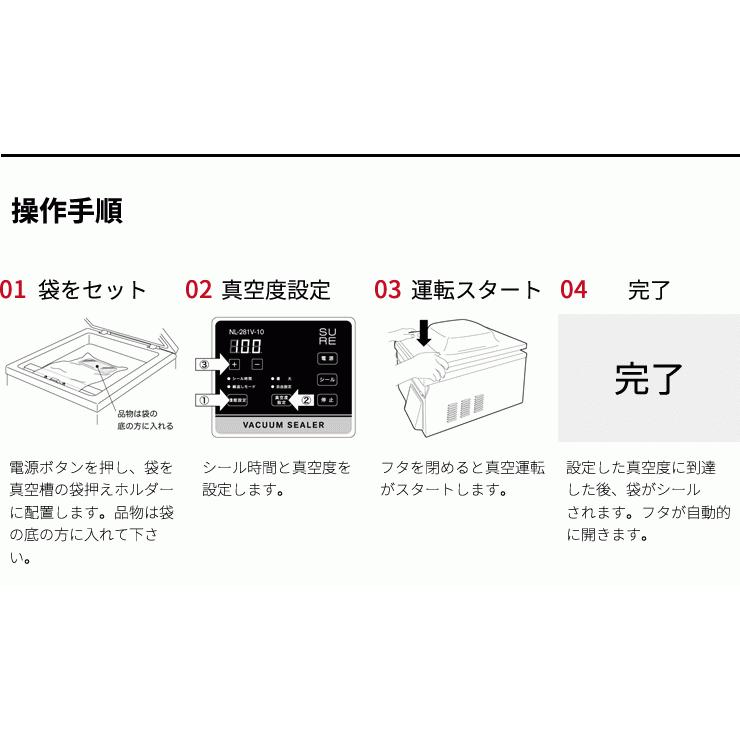 SURE 石崎電機製作所 SURE（シュアー） 小型真空包装機 チャンバー式 NL-281V-10 : 袋の王国 - 通販 - Yahoo ...