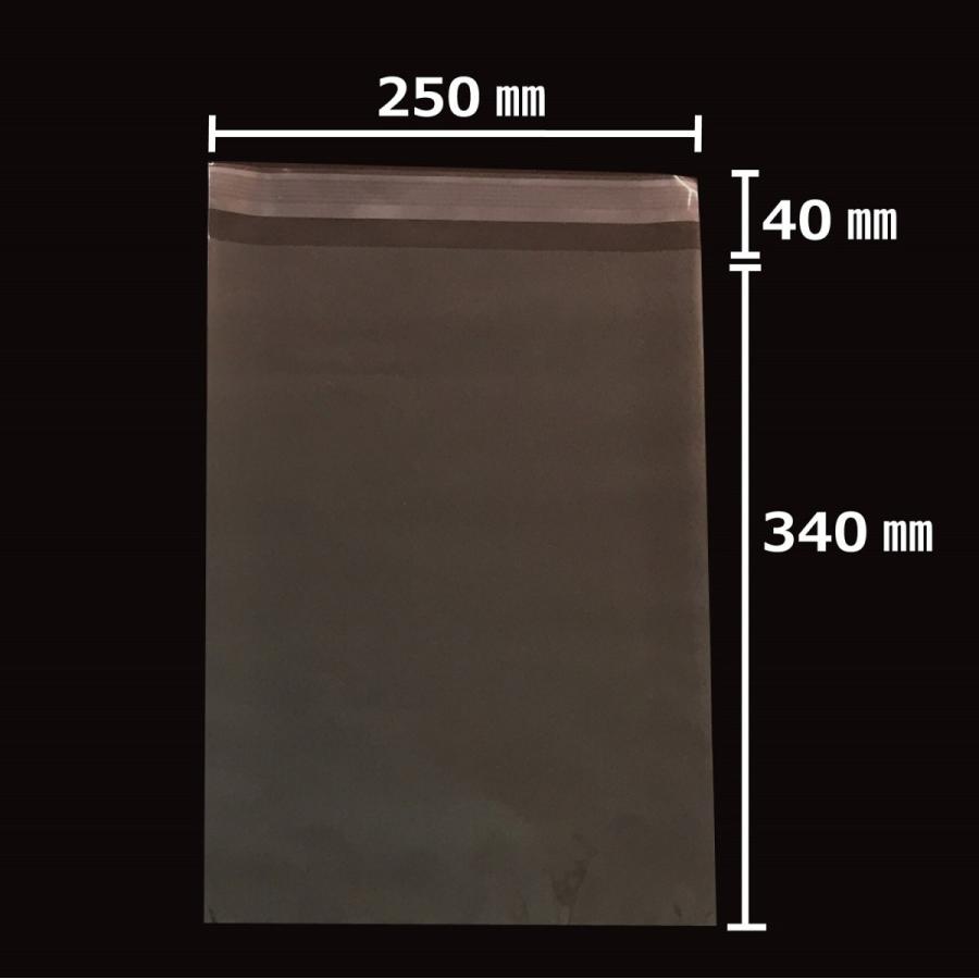 クリアパック(OPP袋)テープ付き250×340 100枚 40ミクロン : ふくろ市場