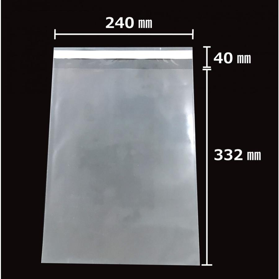 業務用）クリアパック(OPP袋)テープ付き24×33.2 角2用 1000枚入(100