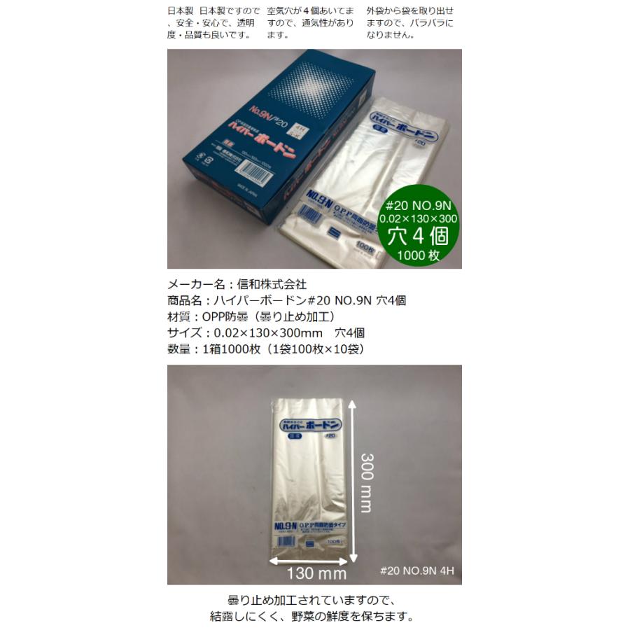 OPP ハイパーボードン #20 NO.9N 4穴 0.02×130×300mm 1000枚入