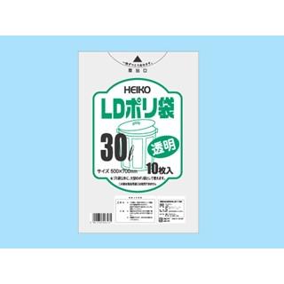 【ケース】LDポリ袋 30L  (025）0.025×500×700mm 1000枚 10枚×100袋 シモジマ 透明 ポリ 袋 ごみ袋 業務用 大容量 大口 まとめ買い 掃除 50×70 30リットル