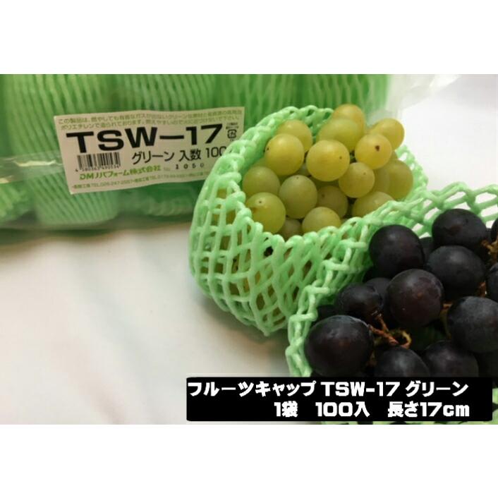 緩衝材 フルーツキャップ TSW-17 グリーン 緑 【ダブル】 17cm 【100個