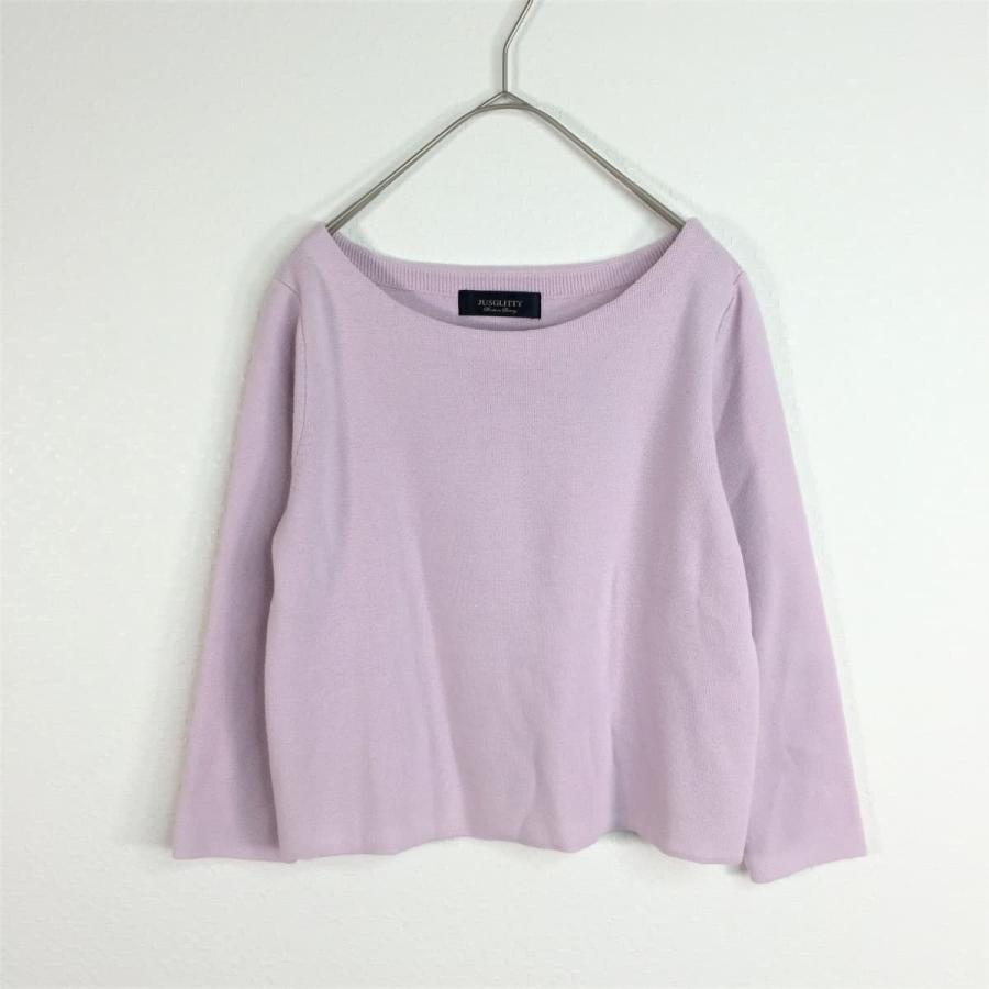 JUSGLITTY ジャスグリッティ ミラノリブニット 短丈ニット ピンク 
