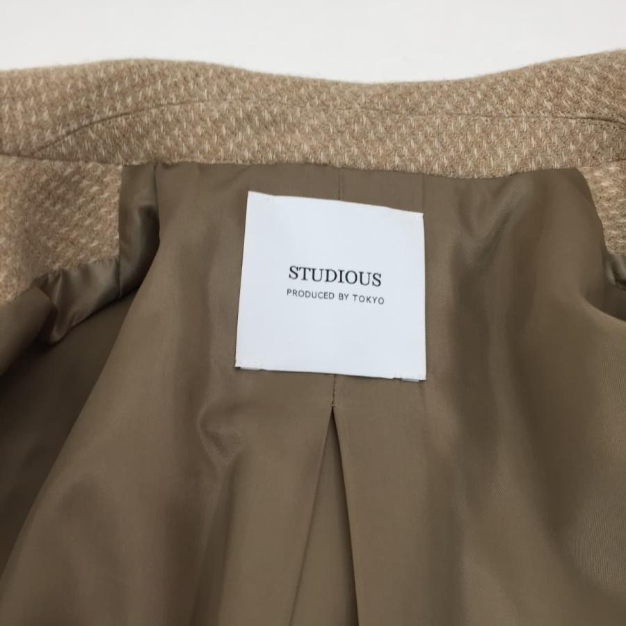 STUDIOUS ステュディオス 20SS ブライトツイードショートコート シャツアウター ベルト付き STUDIOUS ステュディオス 20SS ブライトツイードショートコート