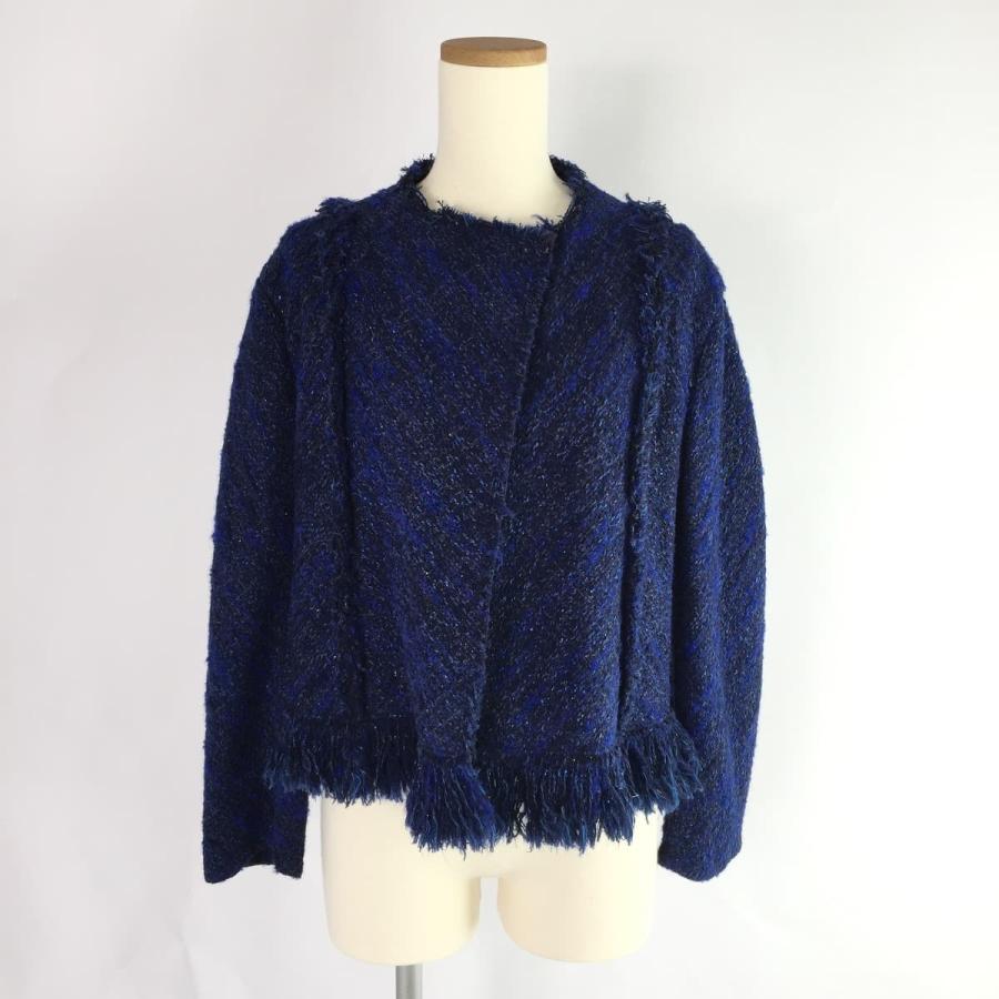 BLAMINK 未使用タグ付 ブラミンク ツイードジャケット ノーカラー  