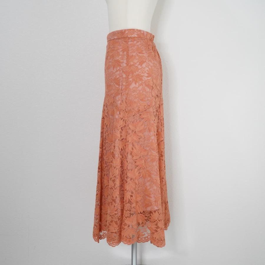 21SS Mystrada マイストラーダ 切り替えフレアレーススカート ロング  