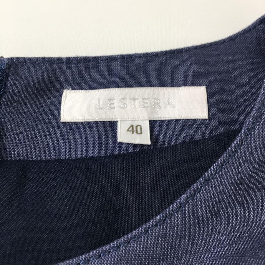 LESTERA レステラ ニット プリーツ ワンピース ノースリーブ 膝下 38