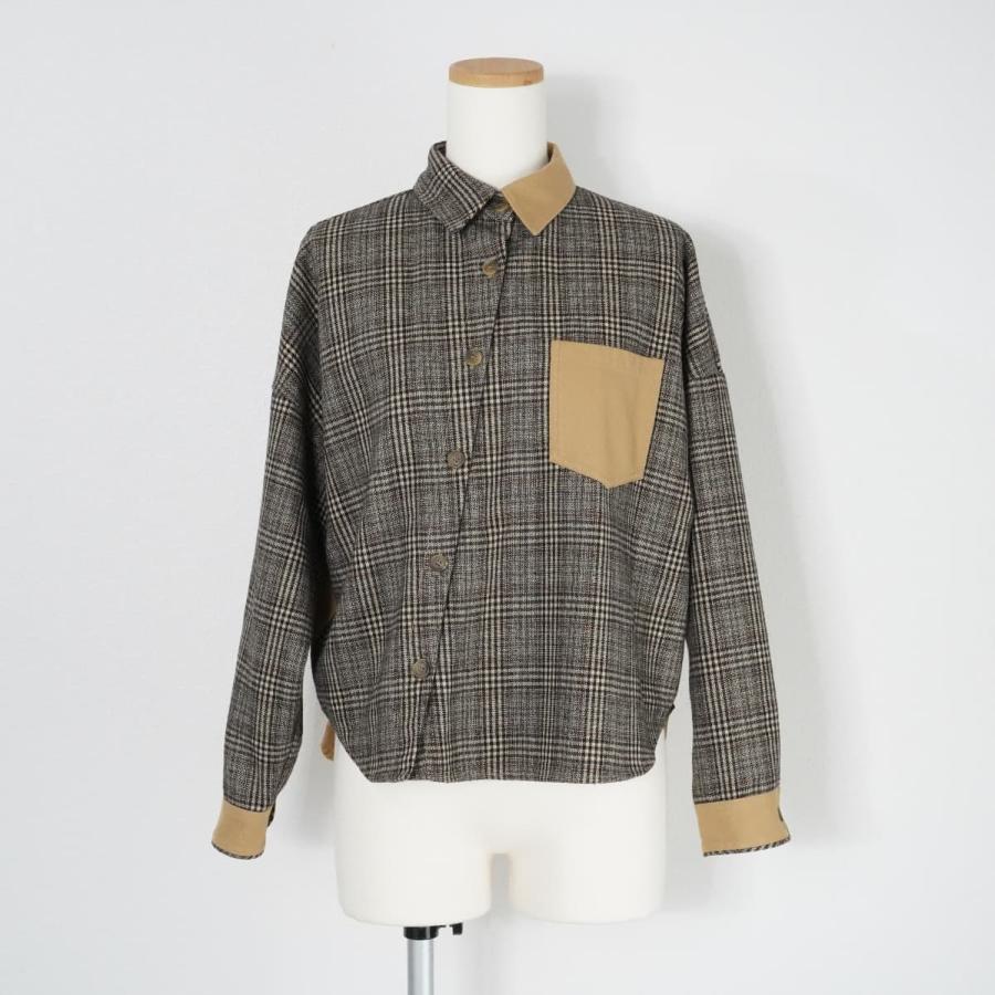 Ameri アメリ CHECK SHIRT JACKET チェックシャツジャケット 切替