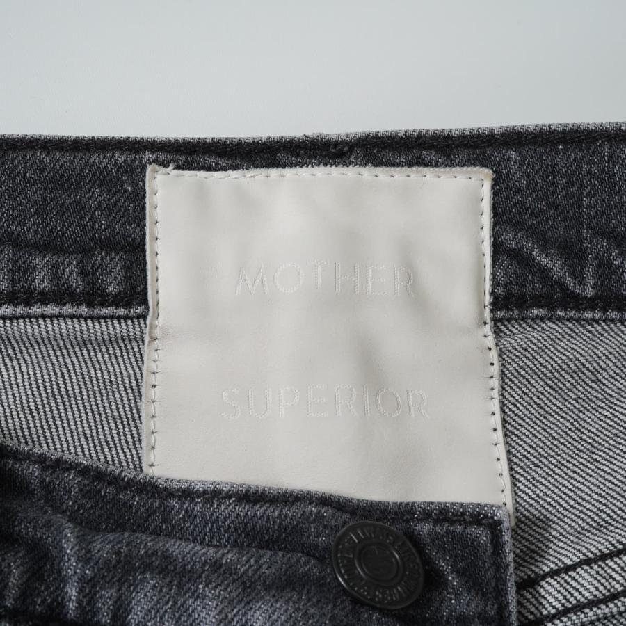 MOTHER SUPERIOR DENIM マザーデニム カットオフ ボタンフライ クロップド デニム ビンテージ加工 ブラック パンツ ストレッチ 28｜fukuru｜06