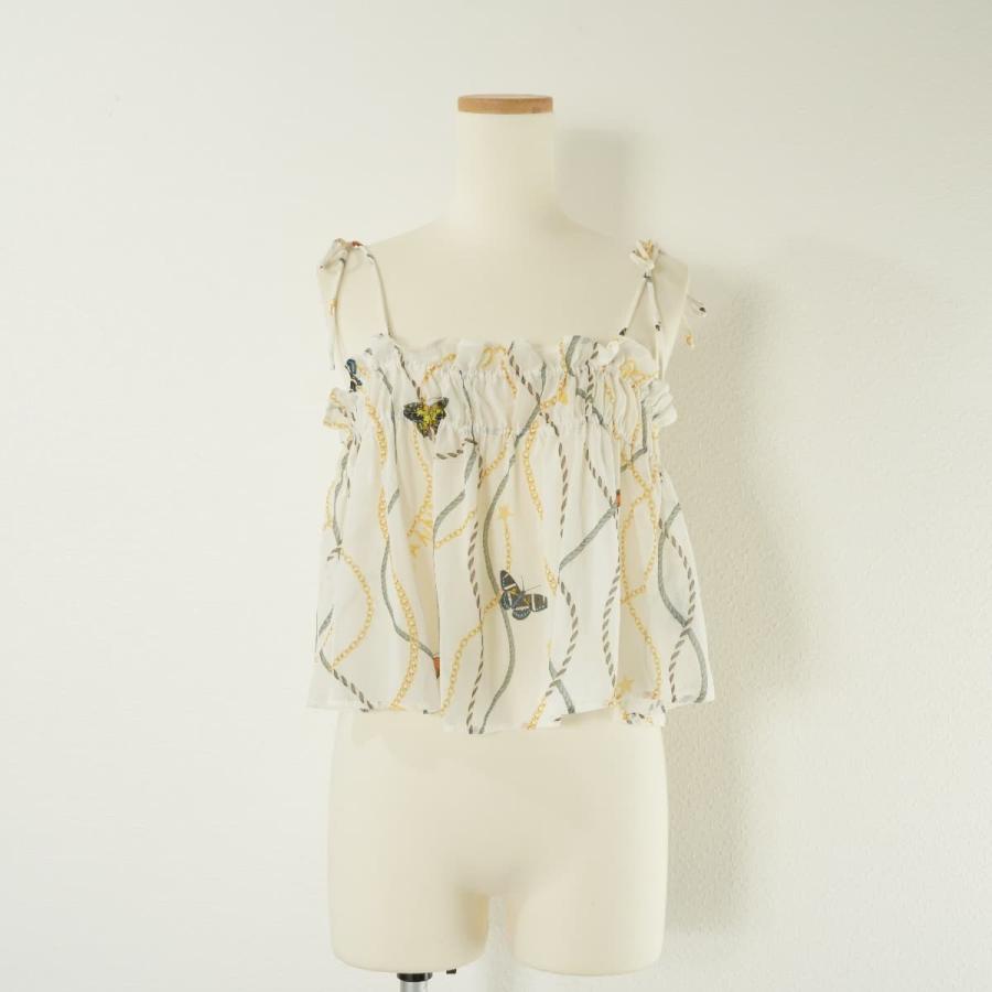 GANNI ガニー Light Cotton Tieband Strap Top ビスチェ ギャザー 