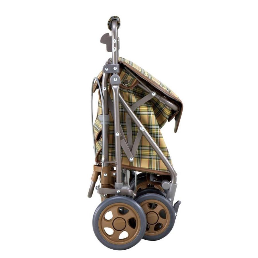 島製作所 シルバーカー リズムRWC 二筋格子ブルー 高齢者向け ミドル