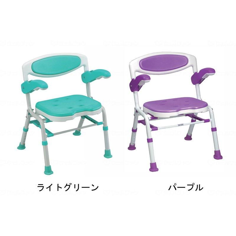 島製作所 折りたたみシャワーチェア楽湯DX ライトグリーン 7250
