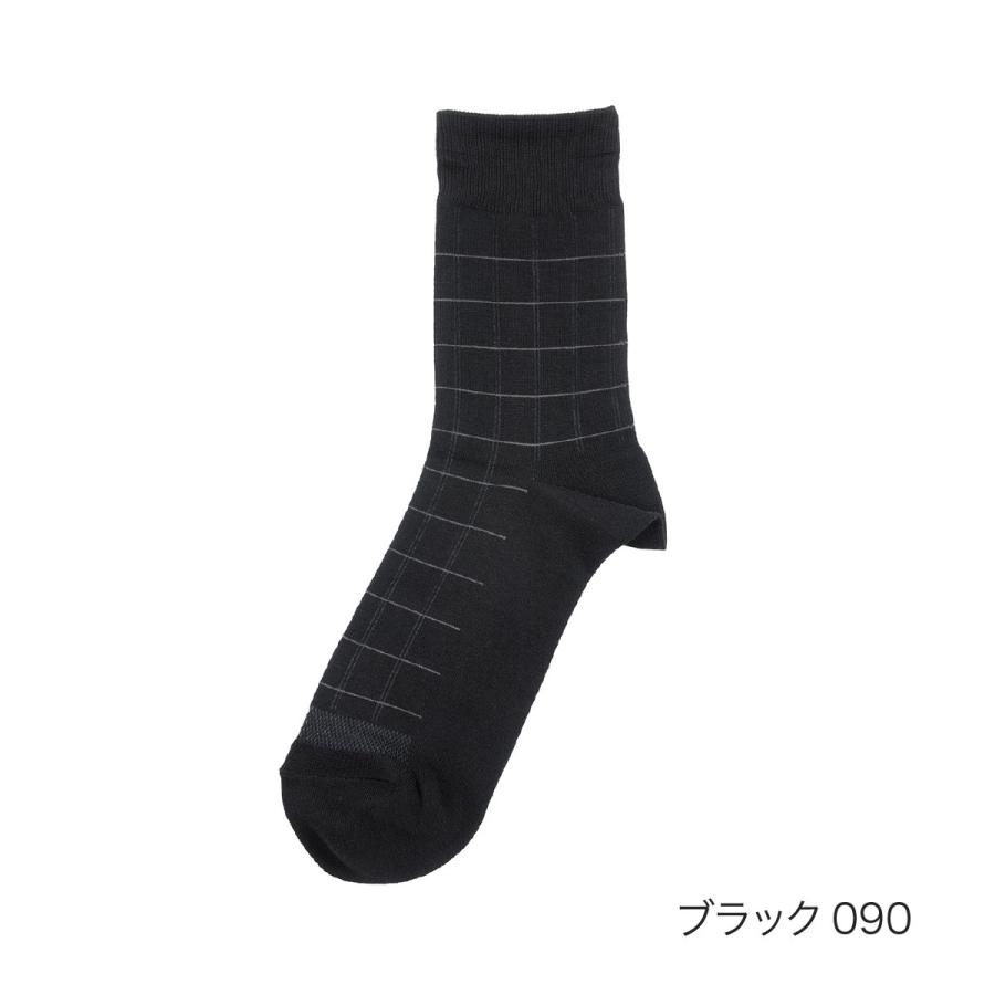 満足(マンゾク) 靴下 クルー丈 格子柄 DRY素材 ダブル消臭 消臭 (33136W)福助 fukuske ふくすけ 爆買 | Fukuske | 07
