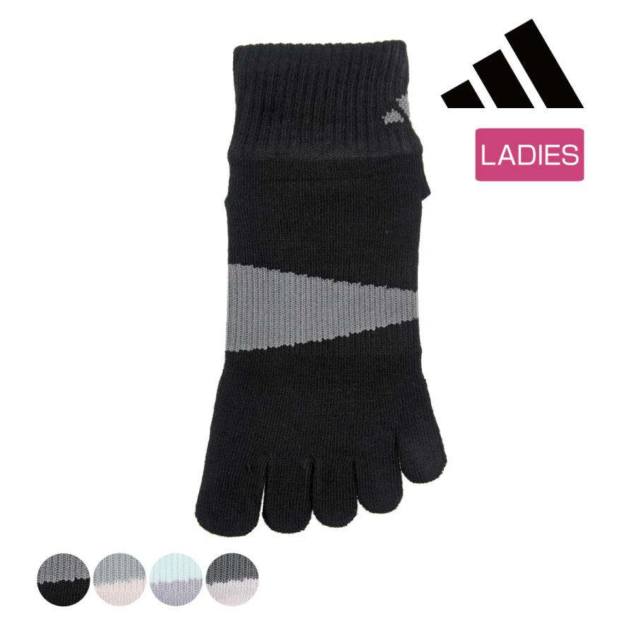 ショート丈【アディダス×福助】五本指ソックス 滑り止め付き 18足セット adidas（アディダス） 靴下 ショート丈 5本指 ワンポイント ライン 足