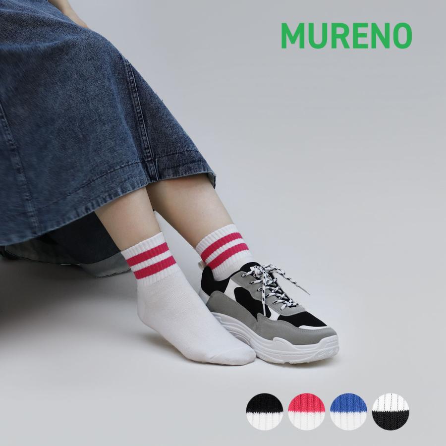 【MURENO(ムレノ)】 靴下 リブ ライン ショート丈 (3160-03N)