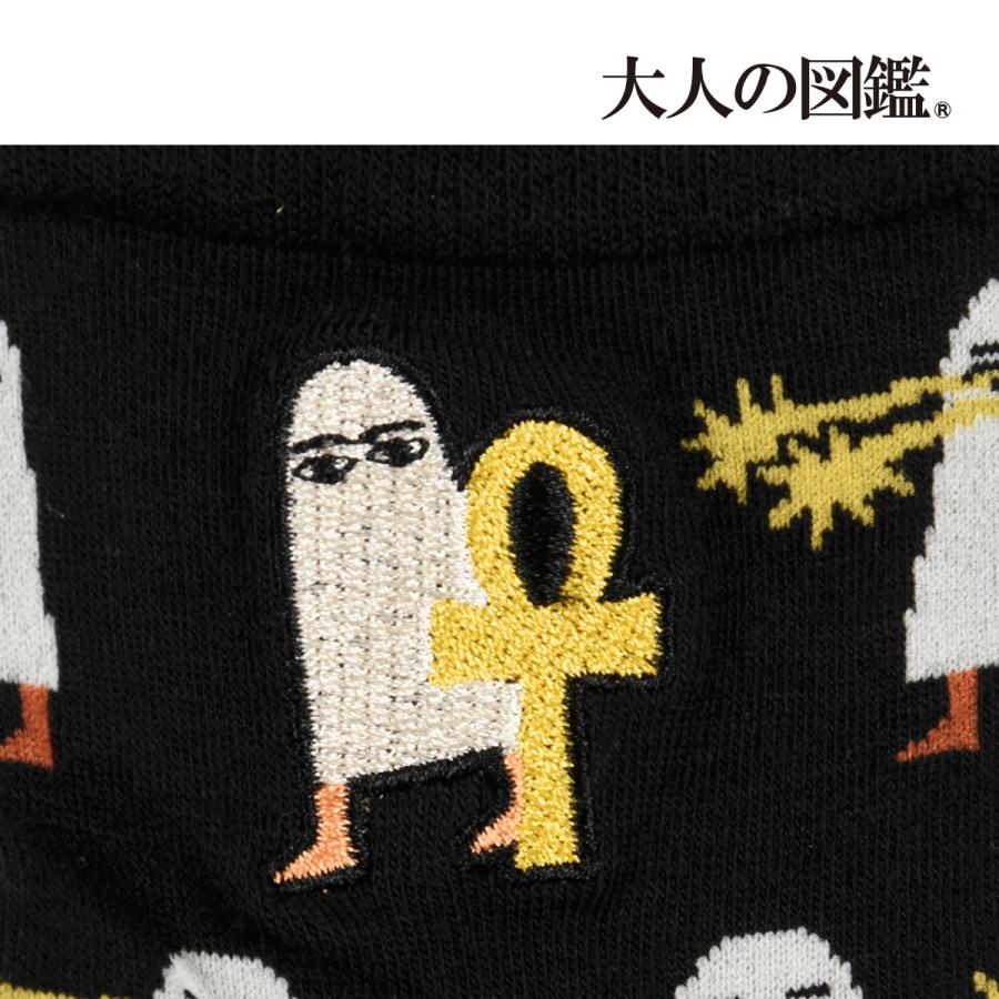 Fukuske（フクスケ） 大人の図鑑 靴下 クルー丈 メジェド アンク 総柄