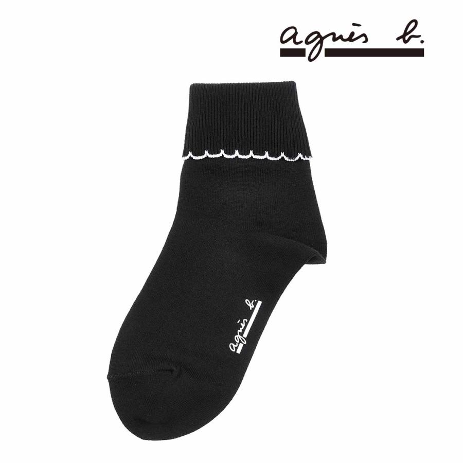 agnes b.（アニエスベー） ： リブ ソックス クルー丈 (3344-803) 婦人