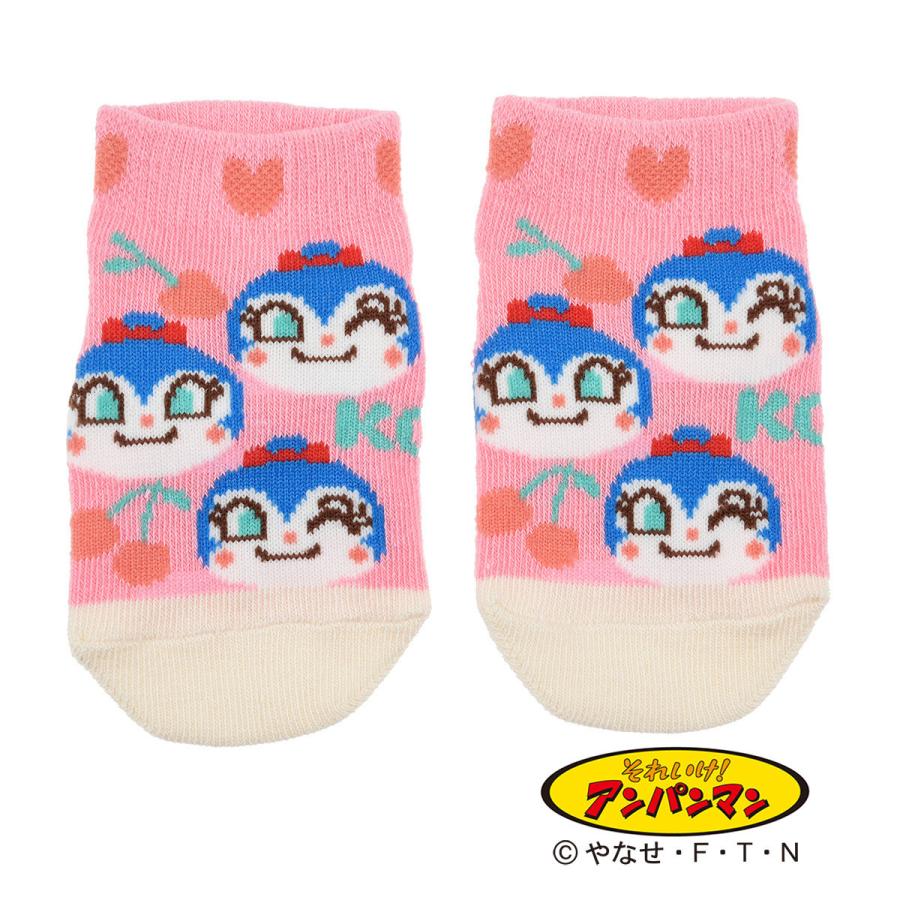 福助 公式 靴下 ベビー アンパンマン ぎっしり柄 ソックス クルー丈 1872 1j1 9ー14cm スベリ止め付き 赤ちゃん 幼児 フクスケ Fukuske ラッピング不可