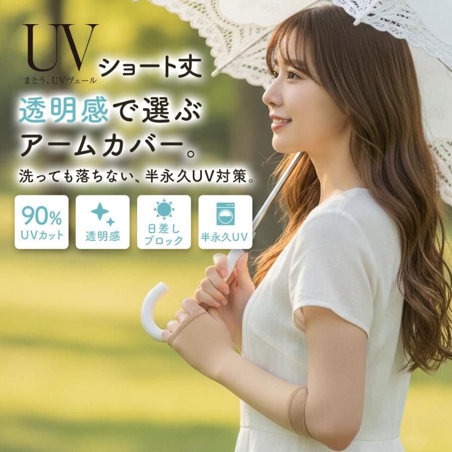 ふくすけ様確認用 Fukuske（フクスケ） 福助 UVヴェール uvアームカバー ショート 丈