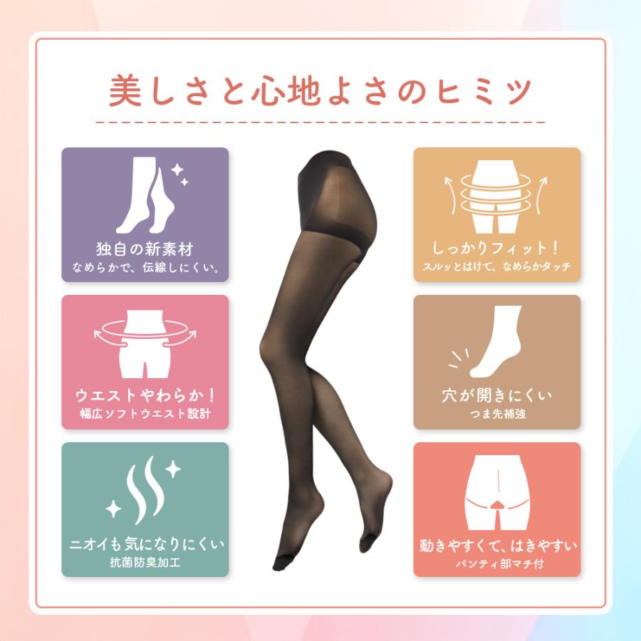 Fukuske（フクスケ） ストッキング 格安 黒 着圧 レディース 満足 伝線