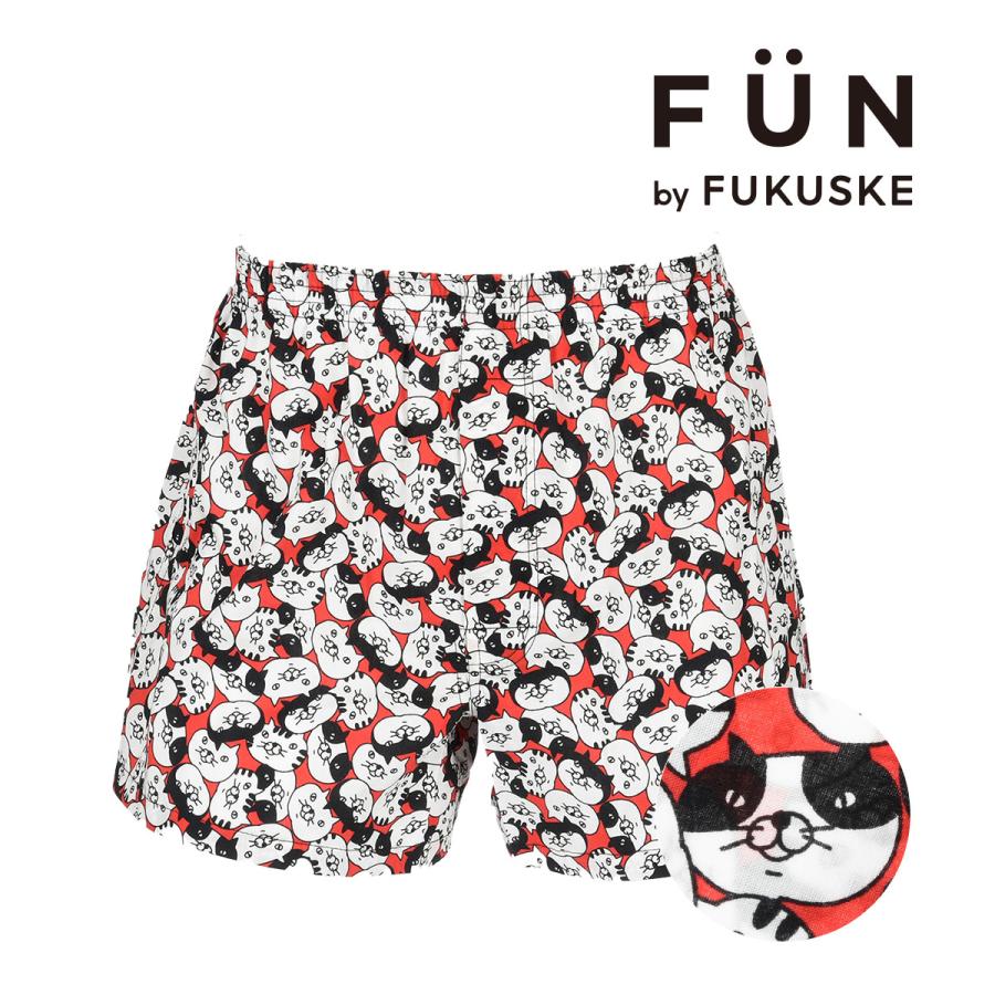 fukuske FUN 福助 fukuskeFUN トランクス ネコ柄 プリント(453P2009