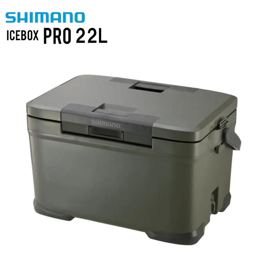 SHIMANO シマノ ICE BOX PRO 22L クーラーボックス NX-022V カーキ 01 保冷 キャンプ アウトドア｜fukuspo