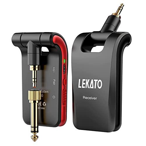 ギターワイヤレスシステム 送受信機 エレキギター ギターに直接プラグ・イン エレキギターアンプ 6.35mmステレオとモノラルプラグ付 6