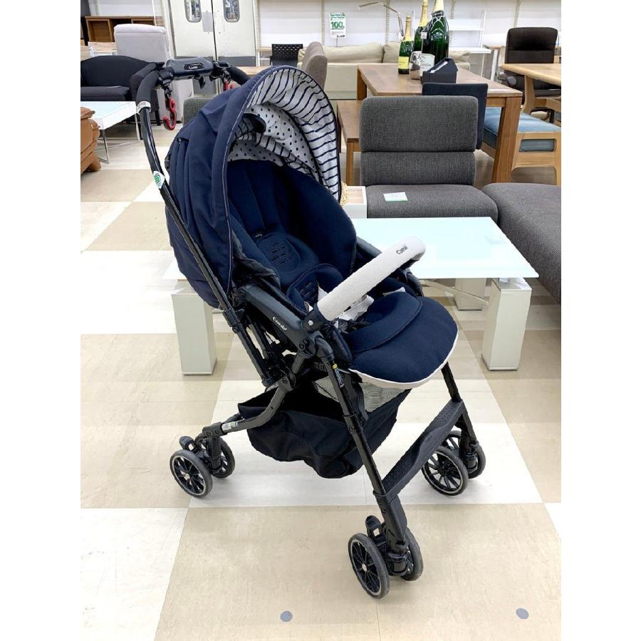 【美品】コンビ ベビーカー メチャカルハンディ プリュイネイビー　Combi メチャカル ハンディ オート4キャス エッグショック HG プリュイ