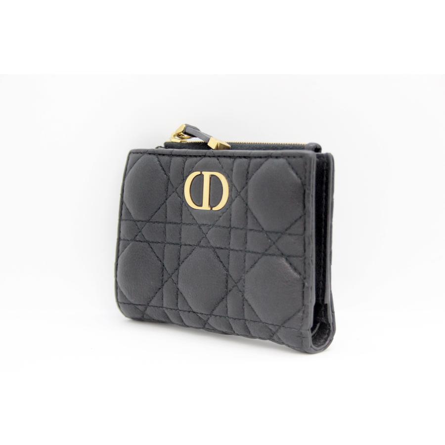 Dior Caro Dahlia ウォレット カナージュ カーフスキン ブラック