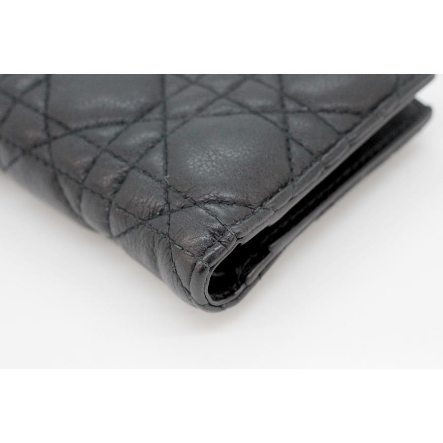 Dior Caro Dahlia ウォレット カナージュ カーフスキン ブラック