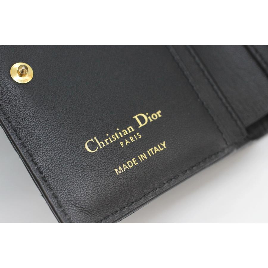 Dior Caro Dahlia ウォレット カナージュ カーフスキン ブラック