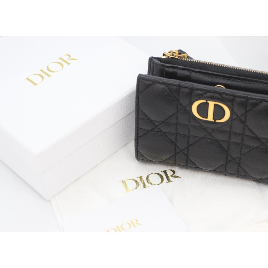 Dior Caro Dahlia ウォレット カナージュ カーフスキン ブラック
