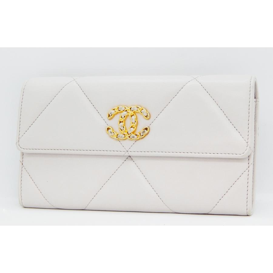 CHANEL19 (シャネル) ロングフラップ ウォレット ピンク 長財布